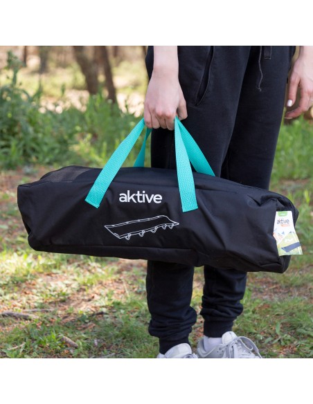 Aktive Cama de acampamento dobrável preta | Distria