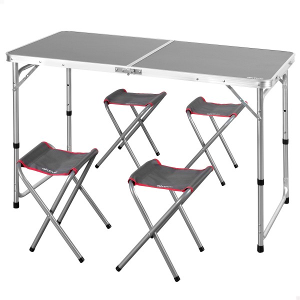 Aktive Mesa dobrável de alumínio com 4 bancos, com estojo | Distria