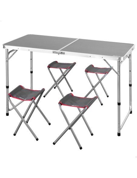 Aktive Mesa dobrável de alumínio com 4 bancos, com estojo | Distria