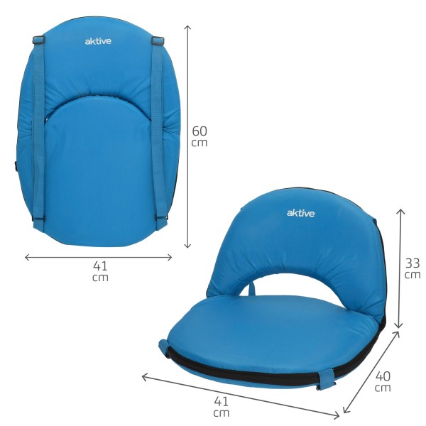 Aktive Assento dobrável azul com encosto | Distria