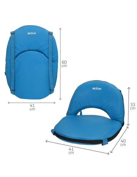Aktive Assento dobrável azul com encosto | Distria