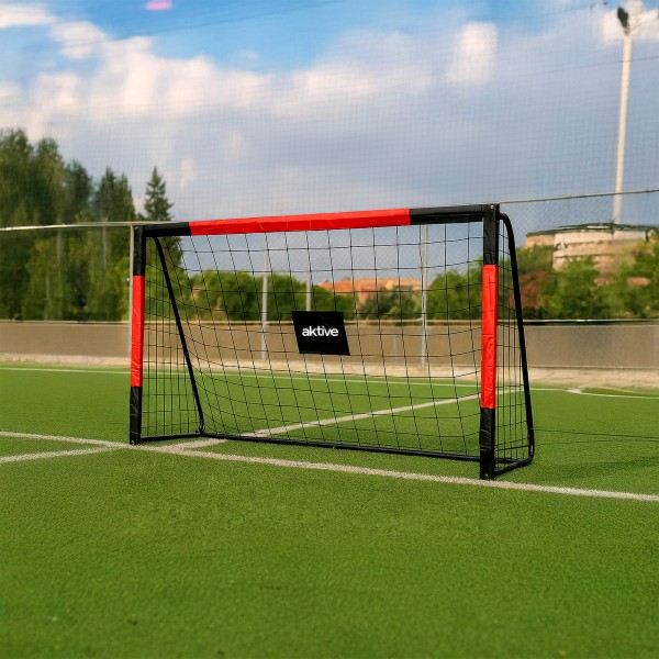 Aktive Baliza de futebol de aço com rede e 6 pinos | Distria