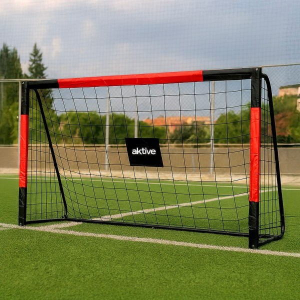 Aktive Baliza de futebol de aço com rede e 7 pinos | Distria
