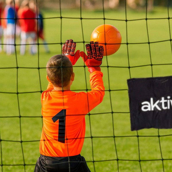 Aktive Baliza de futebol de aço com rede e 7 pinos | Distria