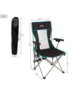 Cadeira de acampamento dobrável de luxo com encosto de malha | Distria