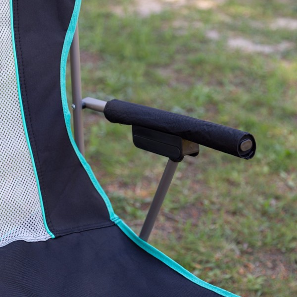 Cadeira de acampamento dobrável de luxo com encosto de malha | Distria