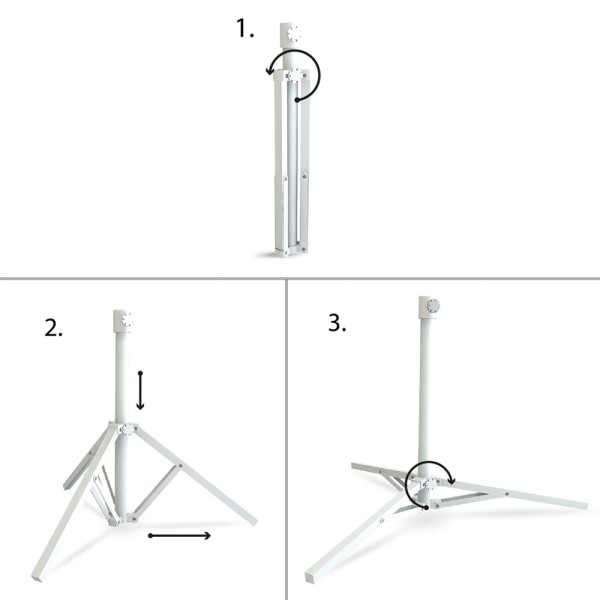 Suporte dobrável com 3 pernas para guarda-sol - 78x78x60 cm
