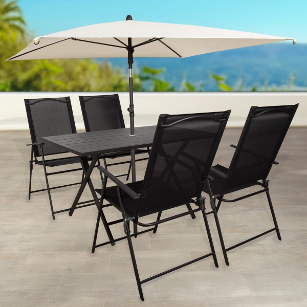Aktive guarda-sol de jardim quadrado 175x175 cm bege | Distria