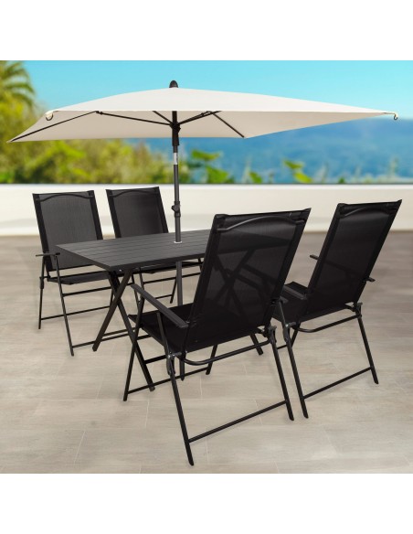 Aktive guarda-sol de jardim quadrado 175x175 cm bege | Distria