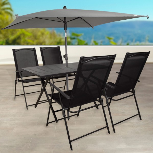Aktive guarda-sol de jardim quadrado 175x175 cm cinza | Distria