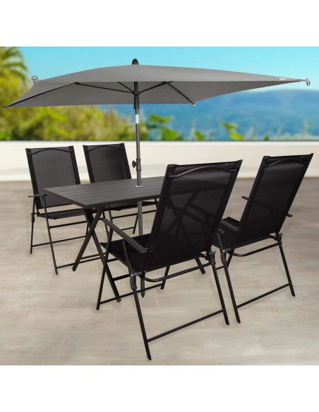Aktive guarda-sol de jardim quadrado 175x175 cm cinza | Distria