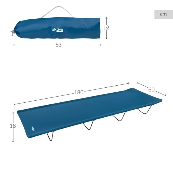 Cama de camping plegable azul | Distria