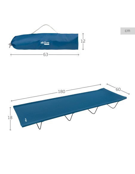 Cama de camping plegable azul | Distria
