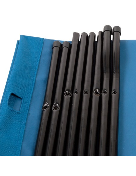 Cama de camping plegable azul | Distria