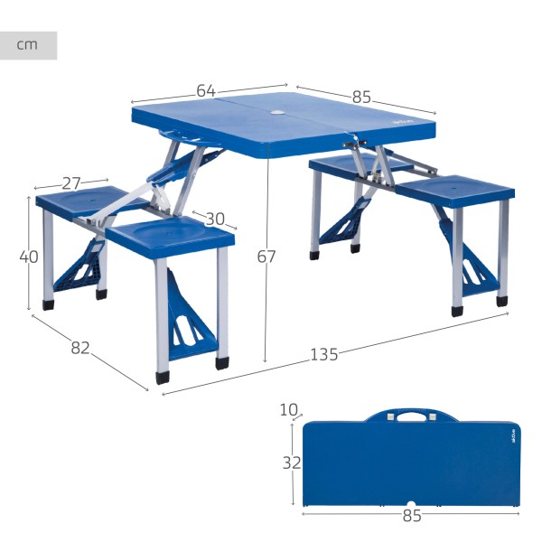 Mesa de piquenique com 4 bancos | Distria