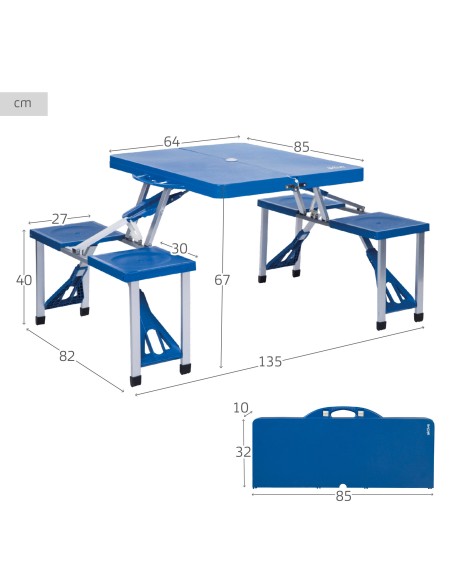 Mesa de piquenique com 4 bancos | Distria