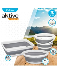 3 baldes dobráveis para camping | Distria 2