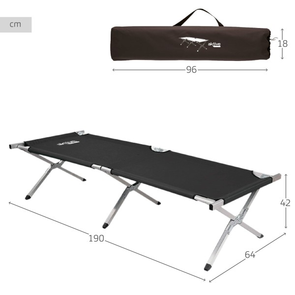 Cama dobrável camping cor negro | Distria