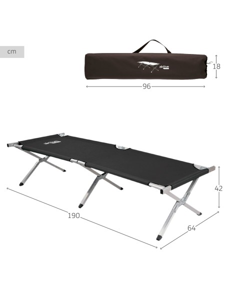Cama dobrável camping cor negro | Distria