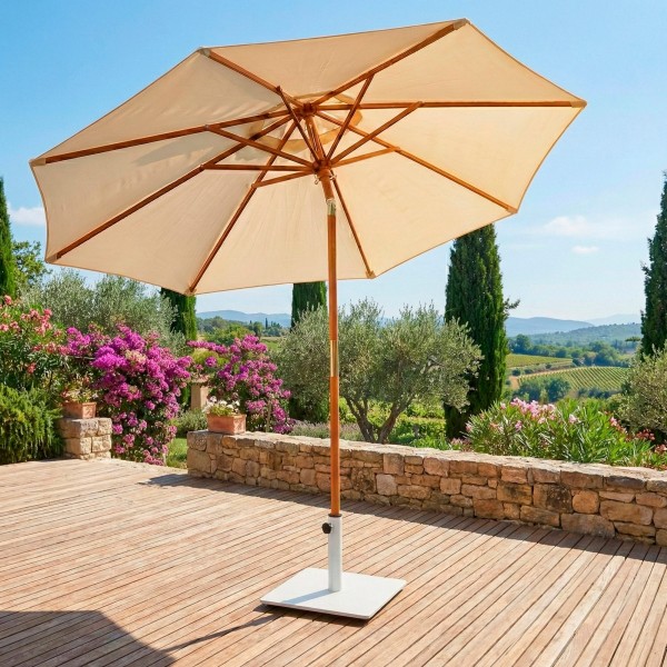 Aktive Base do guarda-sol em aço branco 37x32 cm | Distria