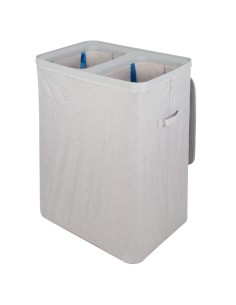 Cesto de roupa Max Home 100L Cinza Claro 2 Compartimentos | Distria