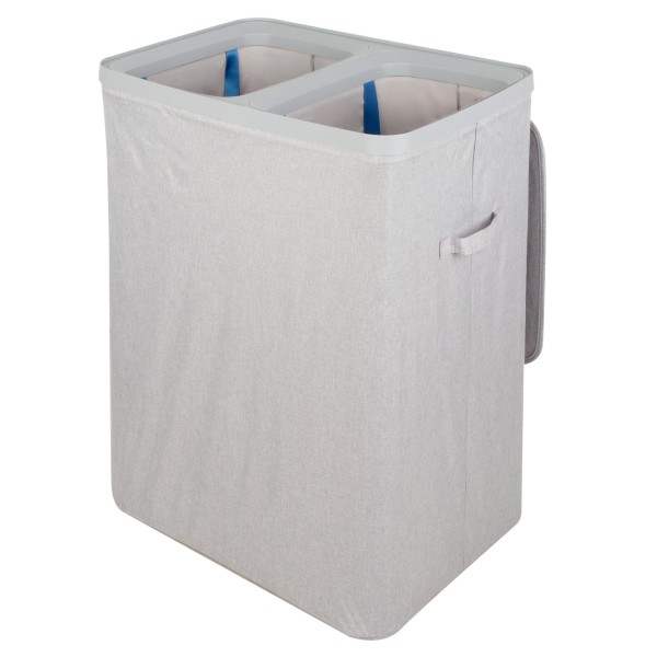 Cesto de roupa Max Home 100L Cinza Claro 2 Compartimentos | Distria