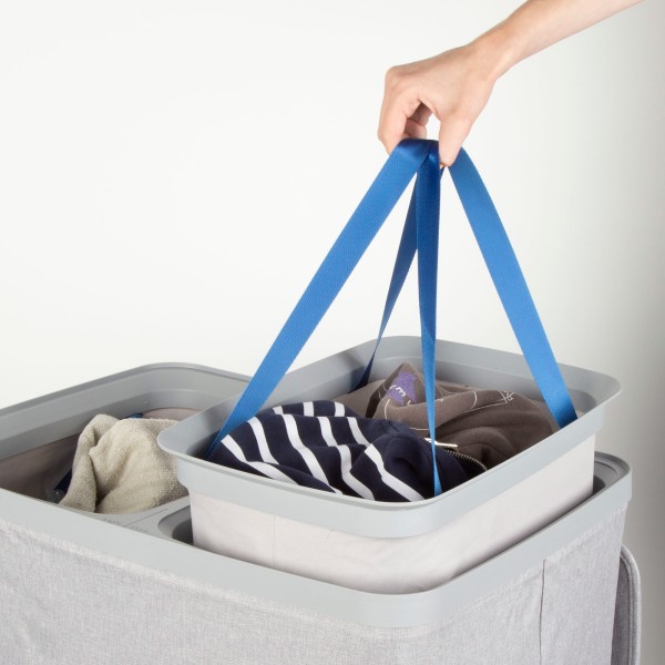 Cesto de roupa Max Home 100L Cinza Claro 2 Compartimentos | Distria
