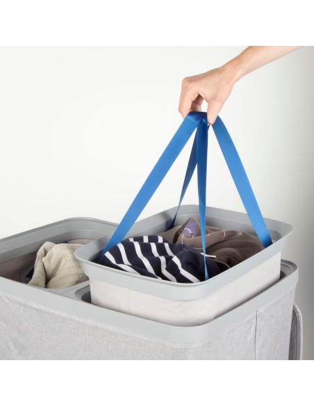 Cesto de roupa Max Home 100L Cinza Claro 2 Compartimentos | Distria