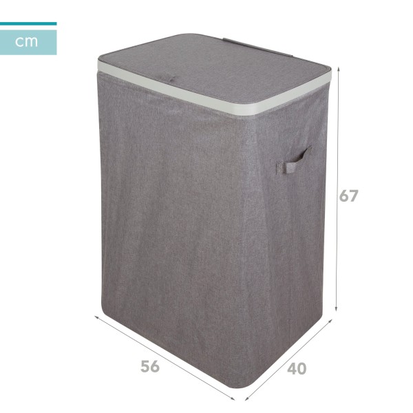 Cesto de roupa Max Home 100L Cinza Escuro 2 Compartimentos | Distria