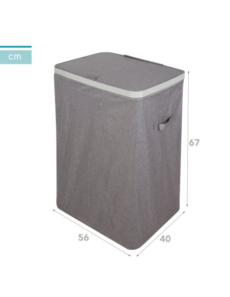 Cesto de roupa Max Home 100L Cinza Escuro 2 Compartimentos | Distria