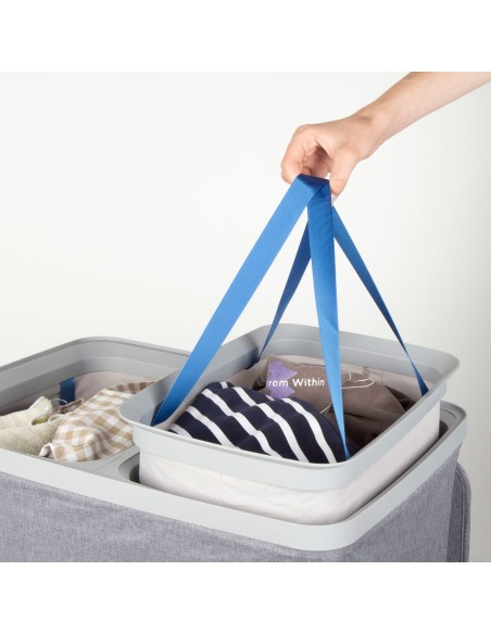 Cesto de roupa Max Home 100L Cinza Escuro 2 Compartimentos | Distria