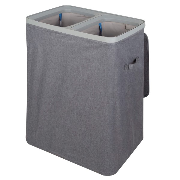 Cesto de roupa Max Home 100L Cinza Escuro 2 Compartimentos | Distria