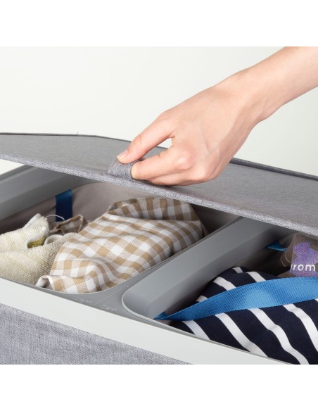 Cesto de roupa Max Home 100L Cinza Escuro 2 Compartimentos | Distria