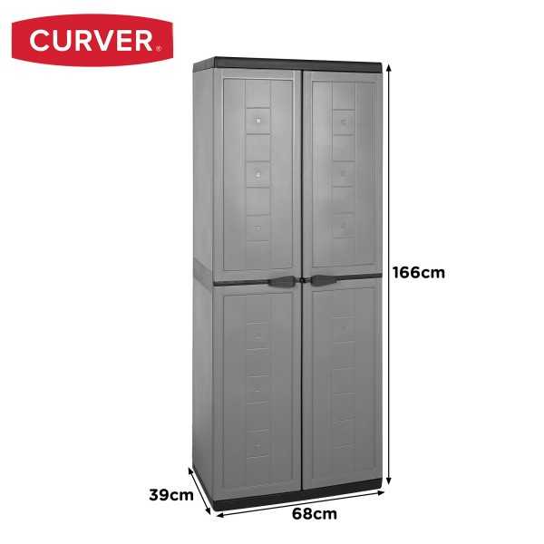 Armário de vassouras vertical resistente Curver 69x39x166 cm | Distria