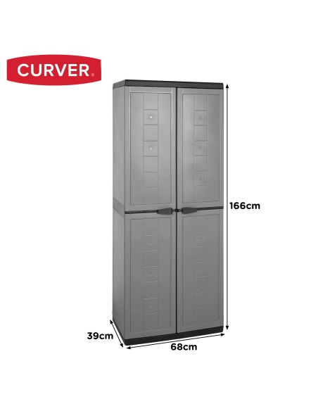 Armário de vassouras vertical resistente Curver 69x39x166 cm | Distria