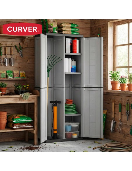 Armário de vassouras vertical resistente Curver 69x39x166 cm | Distria