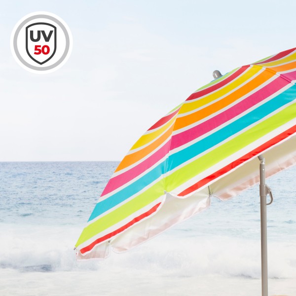 Guarda-sol de praia multicolorido 160 cm | Distria
