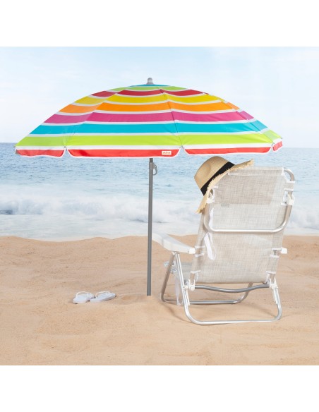 Guarda-sol de praia multicolorido 160 cm | Distria