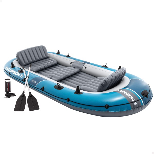 Barco insuflável Excursion 5 com remos e insuflador INTEX | Distria