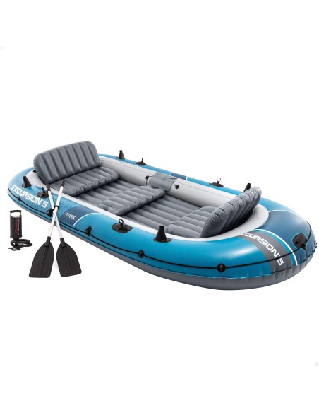 Barco insuflável Excursion 5 com remos e insuflador INTEX | Distria