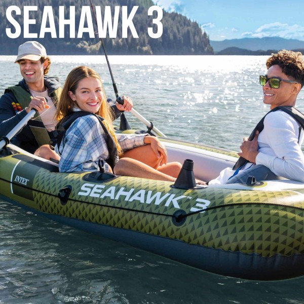 Barco insuflável Seahawk 3 com remos e insuflador INTEX | Distria