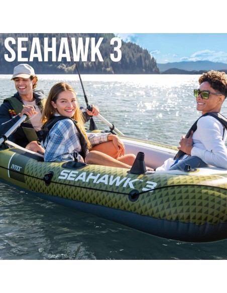 Barco insuflável Seahawk 3 com remos e insuflador INTEX | Distria
