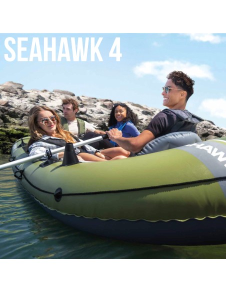 Barco insuflável Seahawk 4 com remos e insuflador INTEX | Distria