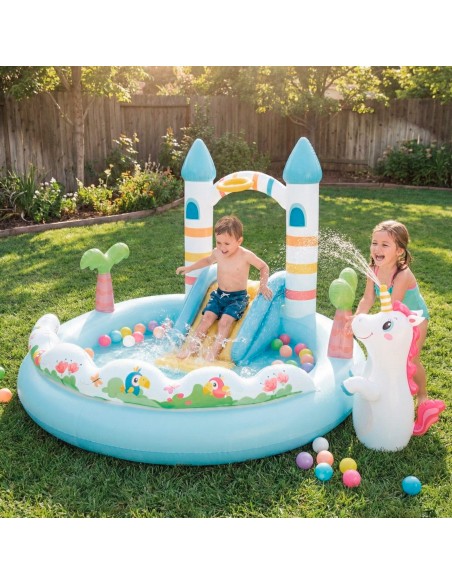 Piscina em forma de castelo de unicórnio  196x178x127 cm | Distria