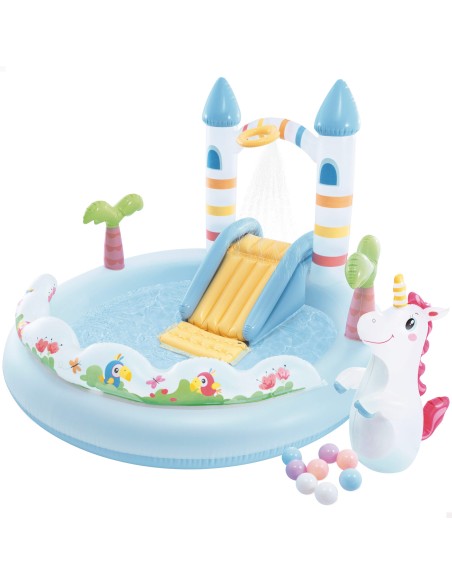 Piscina em forma de castelo de unicórnio  196x178x127 cm | Distria