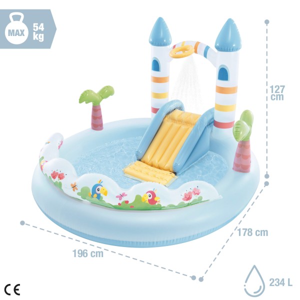 Piscina em forma de castelo de unicórnio  196x178x127 cm | Distria