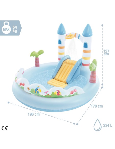 Piscina em forma de castelo de unicórnio  196x178x127 cm | Distria