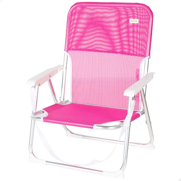 Cadeira de praia dobrável fúcsia 44x40x72 cm | Distria