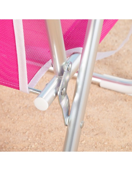Cadeira de praia dobrável fúcsia 44x40x72 cm | Distria