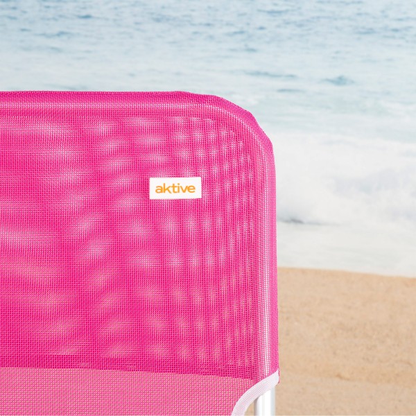 Cadeira de praia dobrável fúcsia 44x40x72 cm | Distria